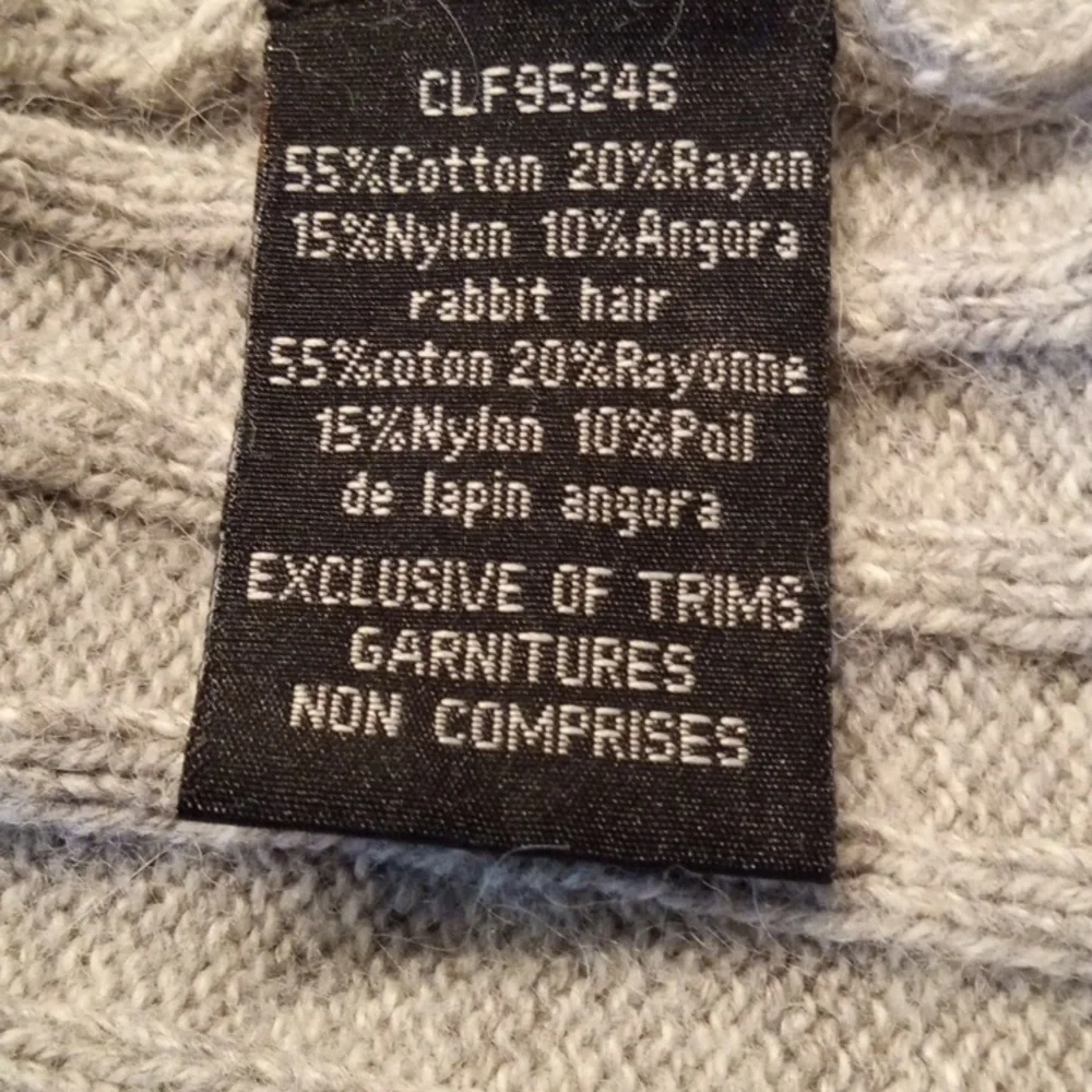 Angora Rabbit Hair Ribbed Open Front women's Cardigan Large - Picture 5 of 6